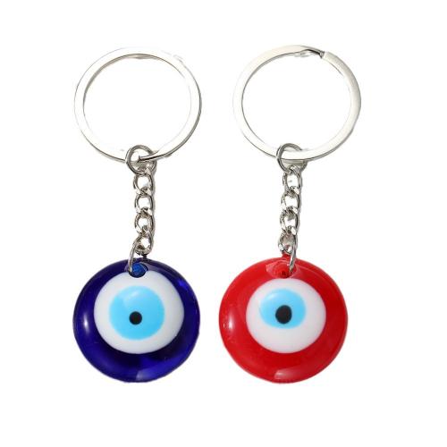 Bag Purse Charms Keyrings Keychains, Resin, with Tibetan Style, Evil Eye, Unisex, more colors for choice, 30x80mm, Sold By PC