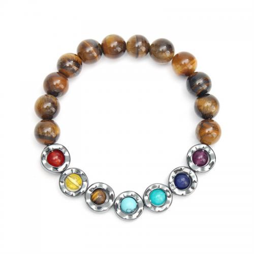 Gemstone Bracelets, Natural Stone, fashion jewelry & different materials for choice & for man, more colors for choice, Length:Approx 20 cm, Sold By PC