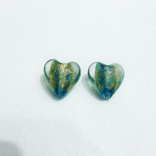 Lampwork Beads with Gold Foil Heart DIY Sold By Bag