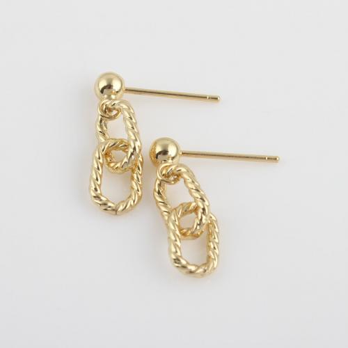 Boucles d'oreilles pendantes en laiton, Placage de couleur d'or, pour femme, protéger l'environnement, sans nickel, plomb et cadmium, 21.90x15.90x6.14mm, Vendu par paire