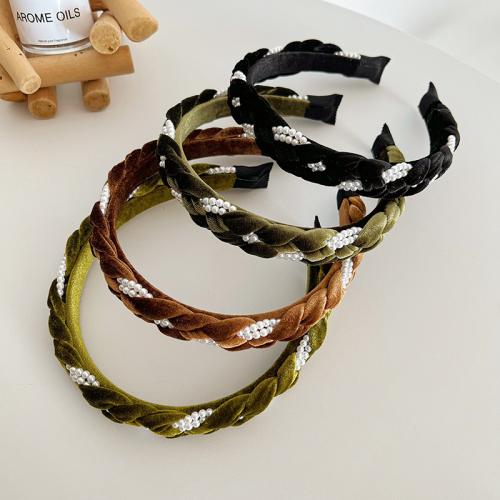 Hair Bands, Velour, with Plastic Pearl, fashion jewelry, more colors for choice, Sold By PC