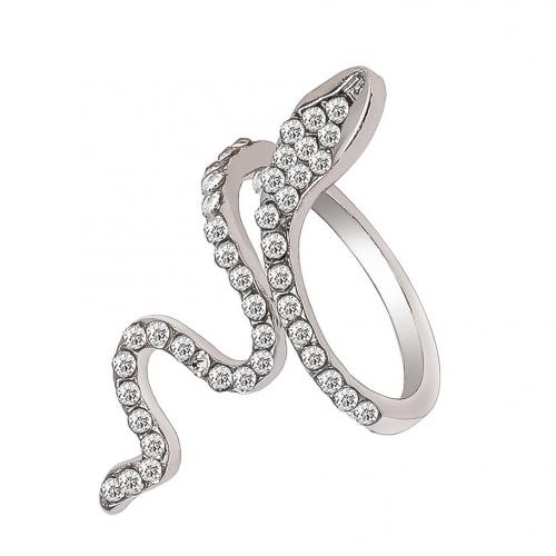 Zinc Alloy Finger Ring with Crystal Snake fashion jewelry & for woman nickel lead & cadmium free Sold By PC