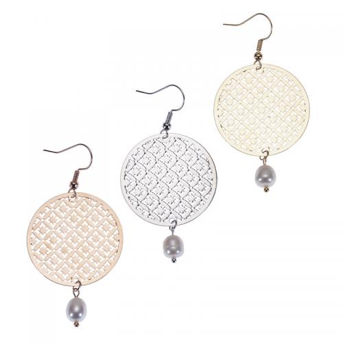 Brass Drop Earring, with Plastic Pearl, plated, fashion jewelry & for woman, more colors for choice, nickel, lead & cadmium free, 61x32mm, Sold By Pair