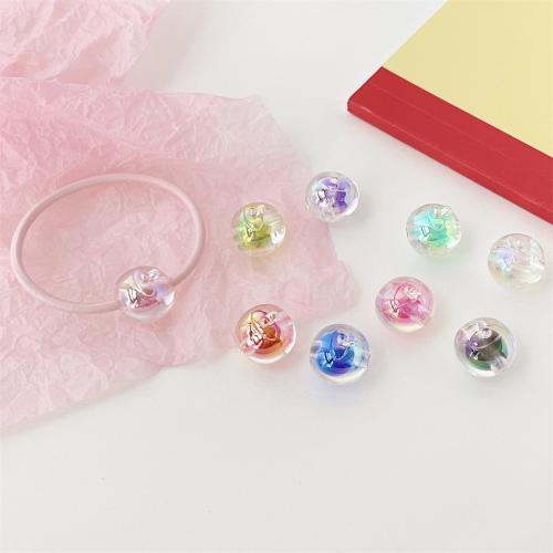 Plated Acrylic Beads UV plating DIY 15.50mm Approx Sold By Bag