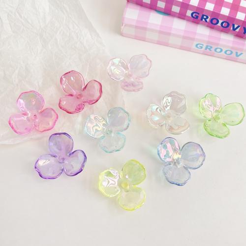 Plated Acrylic Beads petals UV plating DIY 28mm Approx Sold By Bag