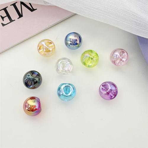 Plated Acrylic Beads, Round, UV plating, DIY, more colors for choice, 16mm, Approx 200PCs/Bag, Sold By Bag