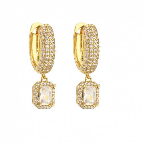 Cubic Zirconia Micro Pave Brass Earring, plated, different styles for choice & micro pave cubic zirconia & for woman, more colors for choice, Sold By Pair