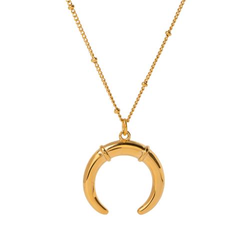 Stainless Steel Jewelry Necklace 304 Stainless Steel Vacuum Ion Plating fashion jewelry & for woman golden nickel lead & cadmium free Length Approx 46 cm Sold By PC