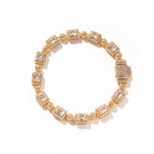Brass Bracelet and Necklace plated & micro pave cubic zirconia & for woman Sold By PC