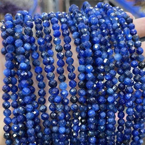 Natural Quartz Jewelry Beads, Kyanite, Round, DIY & faceted, blue, 5.70mm, Sold Per Approx 38 cm Strand