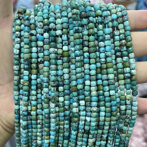 Turquoise Beads, Natural Turquoise, Square, DIY & faceted, mixed colors, 4mm, Sold Per Approx 38 cm Strand