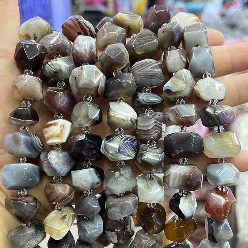 Perle agate Botswana naturelle, Irrégulière, DIY & facettes, couleurs mélangées, 13x18mm, Vendu par Environ 38 cm brin
