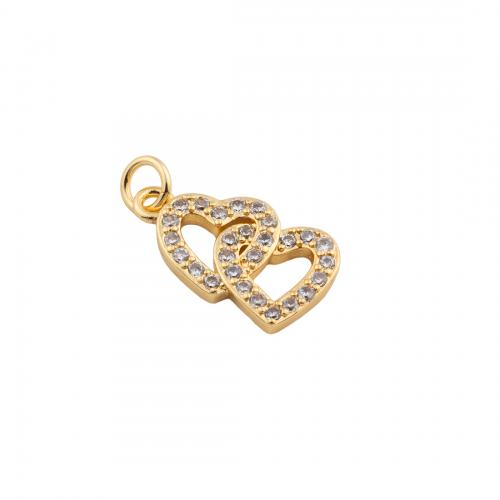 Cubic Zirconia Micro Pave Brass Pendant, Heart, high quality plated, DIY & micro pave cubic zirconia, more colors for choice, nickel, lead & cadmium free, 21x10x3mm, Hole:Approx 4mm, Sold By PC