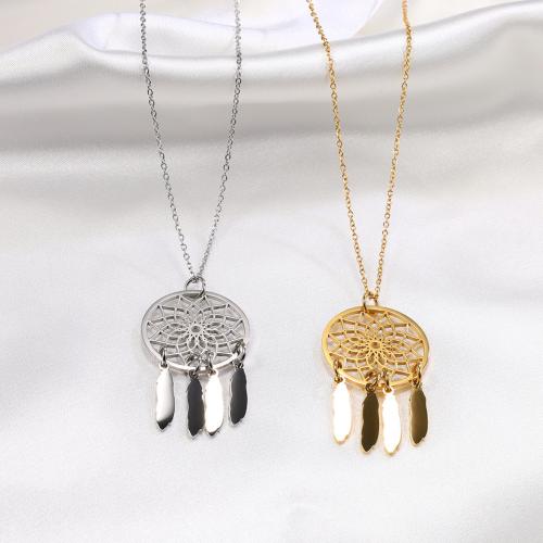 316L Stainless Steel Dream Catcher Necklace, Vacuum Ion Plating, fashion jewelry & Unisex, more colors for choice, Sold Per Approx 17.72 Inch Strand