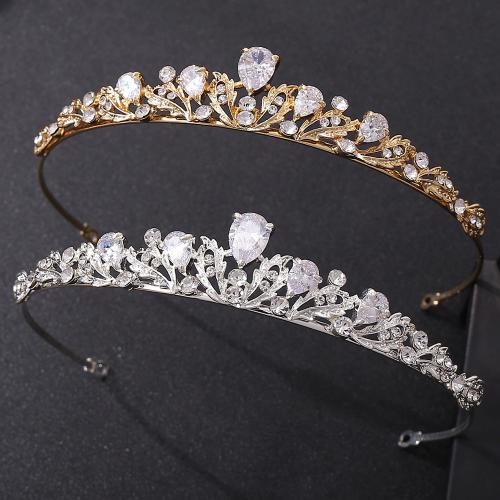 Bridal Tiaras Zinc Alloy fashion jewelry & micro pave cubic zirconia & for woman nickel lead & cadmium free Inner Approx 150mm Sold By PC