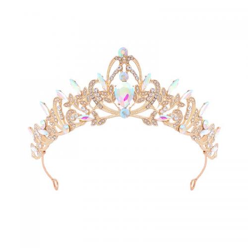 Bridal Tiaras, Zinc Alloy, fashion jewelry & for woman & with rhinestone, more colors for choice, nickel, lead & cadmium free, diameter 120,height 50mm, Sold By PC