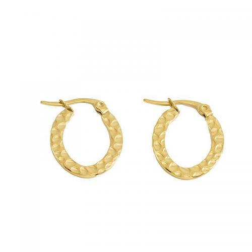 Titanium Steel  Earring, 18K gold plated, fashion jewelry & for woman, golden, 22x17mm, Sold By Pair