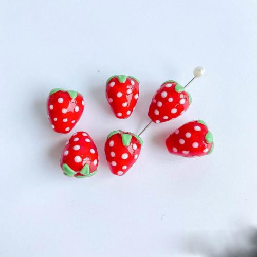 Perles murano faites à la main , chalumeau, fraise, DIY, plus de couleurs à choisir, 15x13x13mm, Trou:Environ 2mm, 10PC/sac, Vendu par sac
