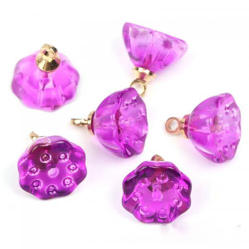 Fashion Lampwork Pendants with Zinc Alloy Lotus Seedpod gold color plated DIY 10.30mm Sold By Bag