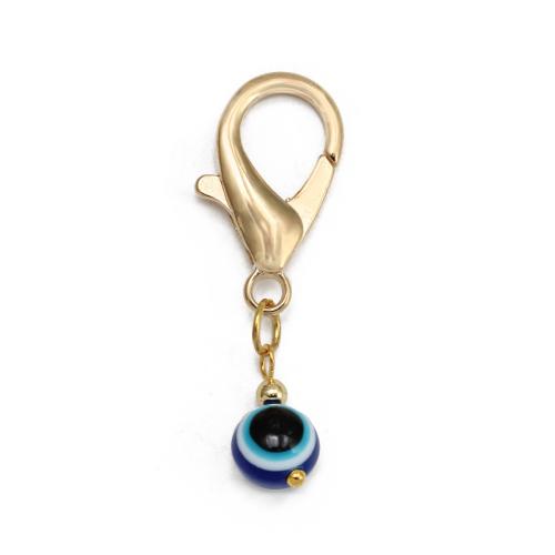 Bag Purse Charms Keyrings Keychains Zinc Alloy gold color plated & evil eye pattern & micro pave cubic zirconia & enamel nickel lead & cadmium free Sold By Bag