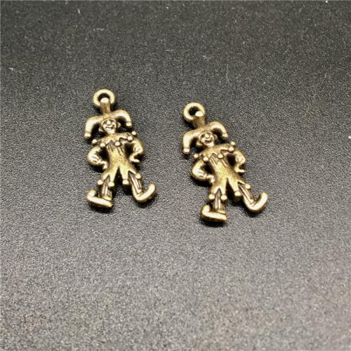 Tibetan Style Pendants, clown, plated, DIY, more colors for choice, 24x11.50mm, Approx 100PCs/Bag, Sold By Bag