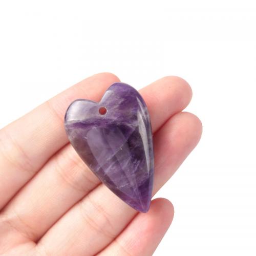 Gemstone Pendants Jewelry, Heart, DIY & different materials for choice, more colors for choice, 25x40mm, Sold By PC