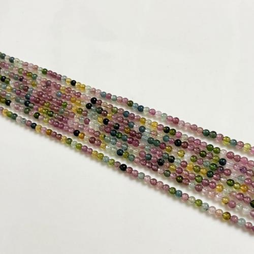 Gemstone Jewelry Beads Tourmaline Round DIY multi-colored 2.30mm Sold Per Approx 39 cm Strand