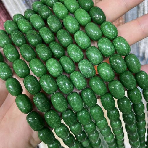 Natural Chalcedony Bead, Oval, DIY, green, 10x14mm, Approx 28PCs/Strand, Sold By Strand