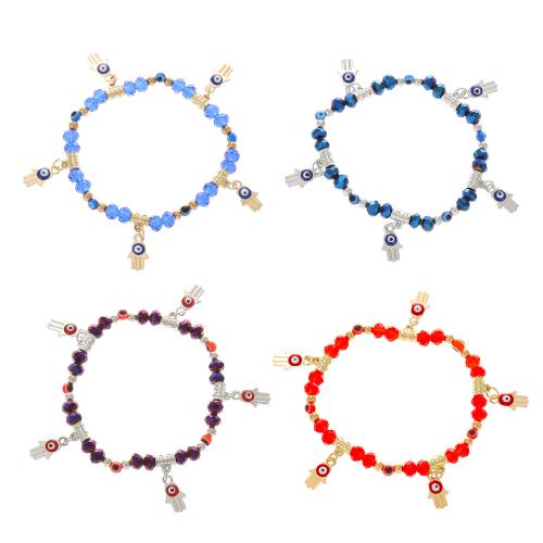 Evil Eye Jewelry Bracelet Zinc Alloy with Resin plated 4 pieces & fashion jewelry & for woman multi-colored nickel lead & cadmium free Length Approx 18 cm Sold By Set
