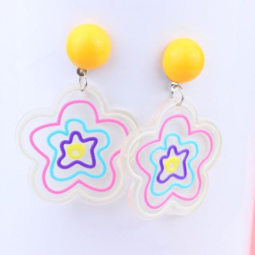 Acrylic Jewelry Earring, stoving varnish, fashion jewelry & different styles for choice & for woman, 55x39mm, Sold By Pair