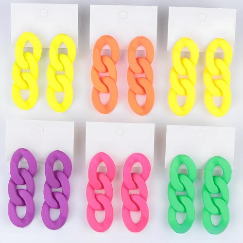 Acrylic Jewelry Earring, fashion jewelry & for woman, more colors for choice, 63x22mm, Sold By Pair
