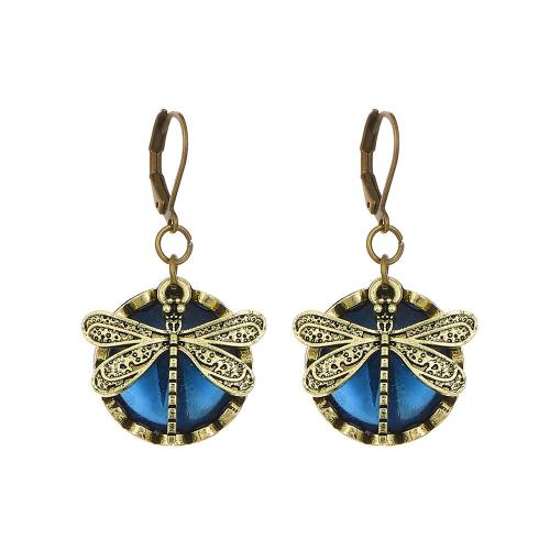 Tibetan Style Drop Earrings, with Moonstone, fashion jewelry & different styles for choice & for woman, antique bronze color, nickel, lead & cadmium free, 43x23mm, Sold By Pair