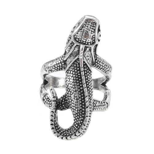 Zinc Alloy Finger Ring Lizard Antique finish fashion jewelry & Unisex original color nickel lead & cadmium free Sold By PC