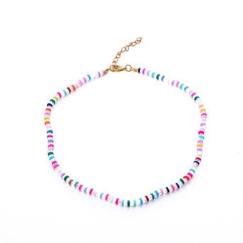 Colar bijuterias, argila de polímero, with 4cm extender chain, banhado, joias de moda & para mulher, comprimento Aprox 38 cm, vendido por PC