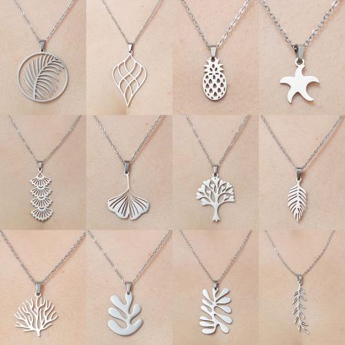 Stainless Steel Jewelry Necklace 304 Stainless Steel polished fashion jewelry & for woman original color nickel lead & cadmium free Length Approx 45-50 cm Sold By PC