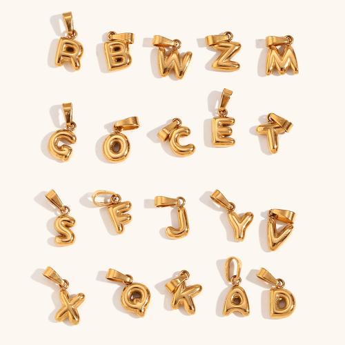 Stainless Steel Letter Pendants 316L Stainless Steel Alphabet Letter Vacuum Ion Plating DIY Sold By PC
