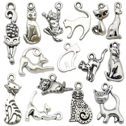 Tibetan Style Pendants, plated, mixed pattern & DIY, original color, Size: 9X25MM, 15PCs/Bag, Sold By Bag