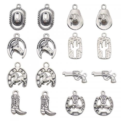 Zinc Alloy Pendants plated mixed pattern & DIY original color about 12 * 23mm Sold By Bag