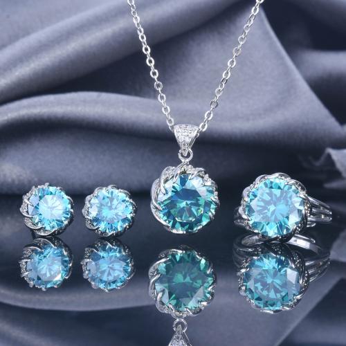 metal Conjunto de joya, Lotus, chapado en color de platina, diferentes estilos para la opción & para mujer & con diamantes de imitación, Vendido por UD