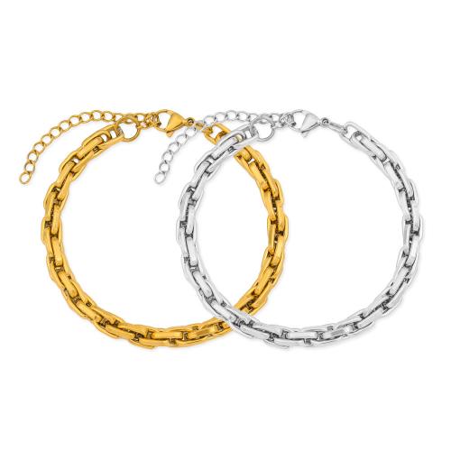 Bijoux bracelet en acier inoxydable, Acier inoxydable 304, avec 5cm chaînes de rallonge, bijoux de mode & pour femme, plus de couleurs à choisir, 6mm, Longueur:Environ 18 cm, Vendu par PC