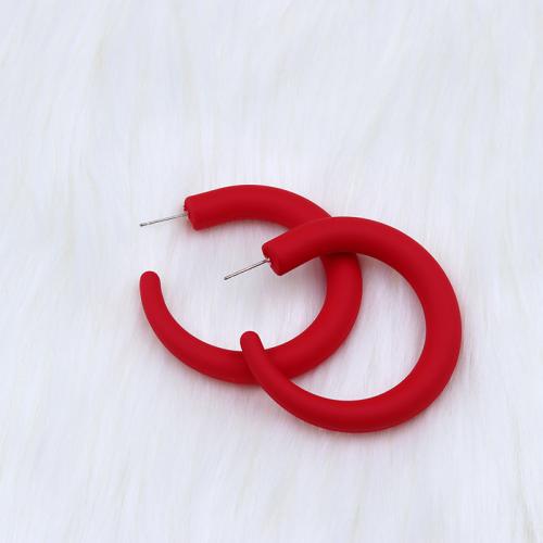 Acrylic Jewelry Earring, Letter C, painted, fashion jewelry & for woman, more colors for choice, 52x50mm, Sold By Pair
