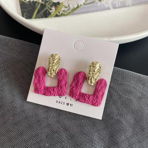 Resin Earring with Brass fashion jewelry & for woman 30mm Sold By Pair