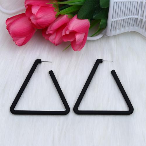 Acrylic Jewelry Earring, Triangle, painted, fashion jewelry & for woman, more colors for choice, 65x65mm, Sold By Pair