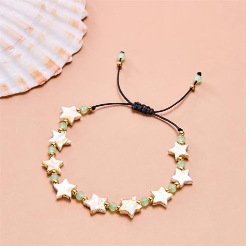 Fashion Create Wax Cord Bracelets, with Shell, handmade, Christmas Design & fashion jewelry & adjustable & enamel, more colors for choice, Length:Approx 16-26 cm, Sold By PC