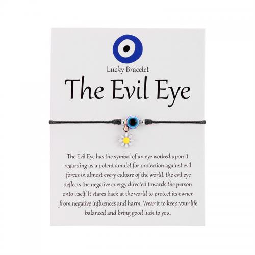 Evil Eye Smycken Armband, Vax, med Harts & Zink Alloy, handgjord, mode smycken & Unisex & justerbar, fler färger för val, Längd Ca 16-26 cm, Säljs av PC