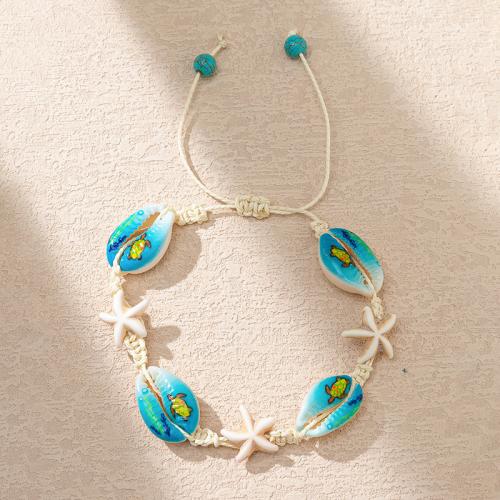 Shell Jewelry Bracelet with Polyester Cord handmade Bohemian style & adjustable & for woman Length Approx 16-26 cm Sold By PC