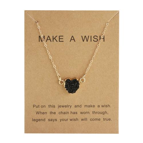 Zinc Alloy Jewelry Necklace with Resin with 5cm extender chain Heart gold color plated fashion jewelry & for woman Length Approx 38 cm Sold By PC