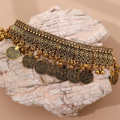 Bracelet en alliage de zinc, avec 5.5cm chaînes de rallonge, Rond, Placage, bijoux de mode, doré, protéger l'environnement, sans nickel, plomb et cadmium, Vendu par PC
