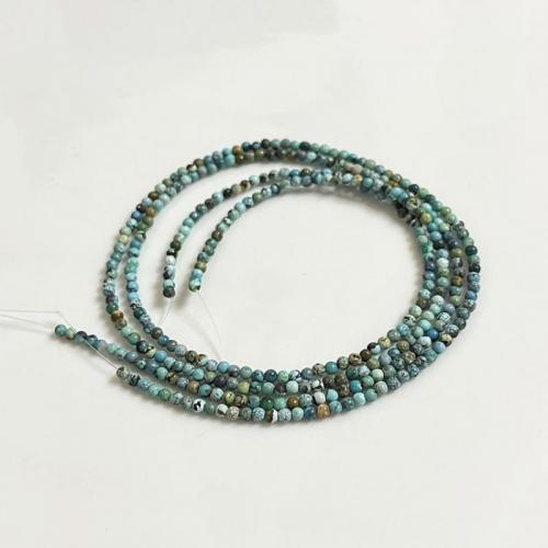 Perles turquoises, turquoise synthétique, Rond, DIY, vert, about :2-2.3mm, Vendu par Environ 39 cm brin