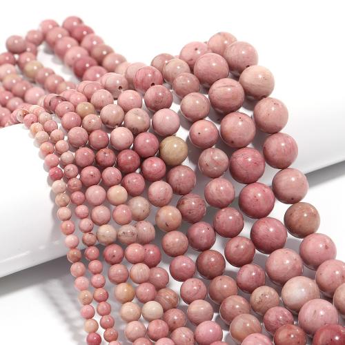 Natural Grain Stone Beads Round DIY pink Sold Per Approx 38 cm Strand